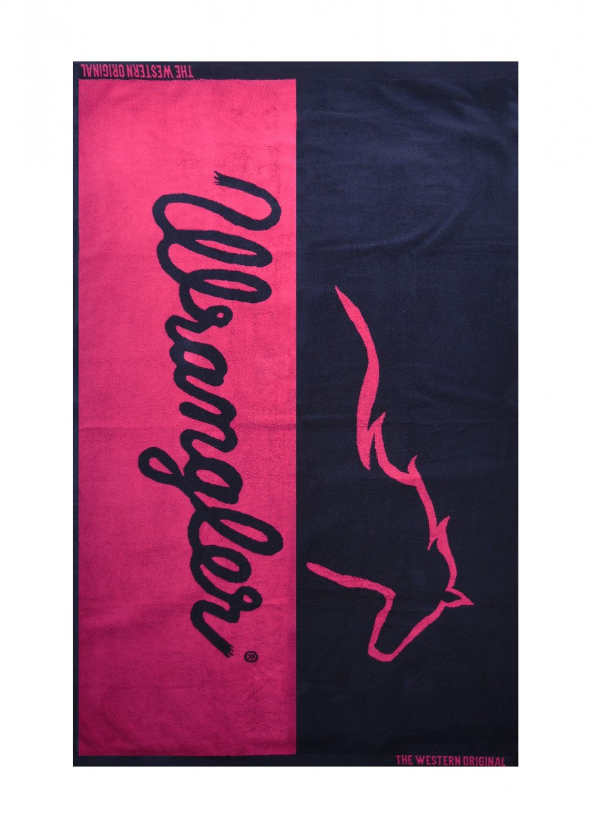 Wrangler Running Horse Towel- Navy/Pink 21 (6696828797005)