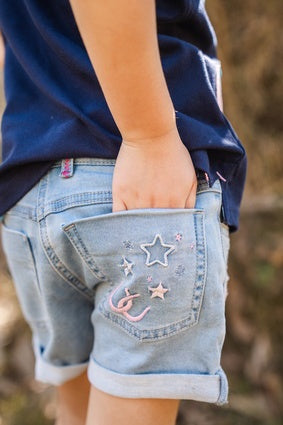 Girls Thomas Cook Kit Denim Shorts - Light Indigo (6894256455757)