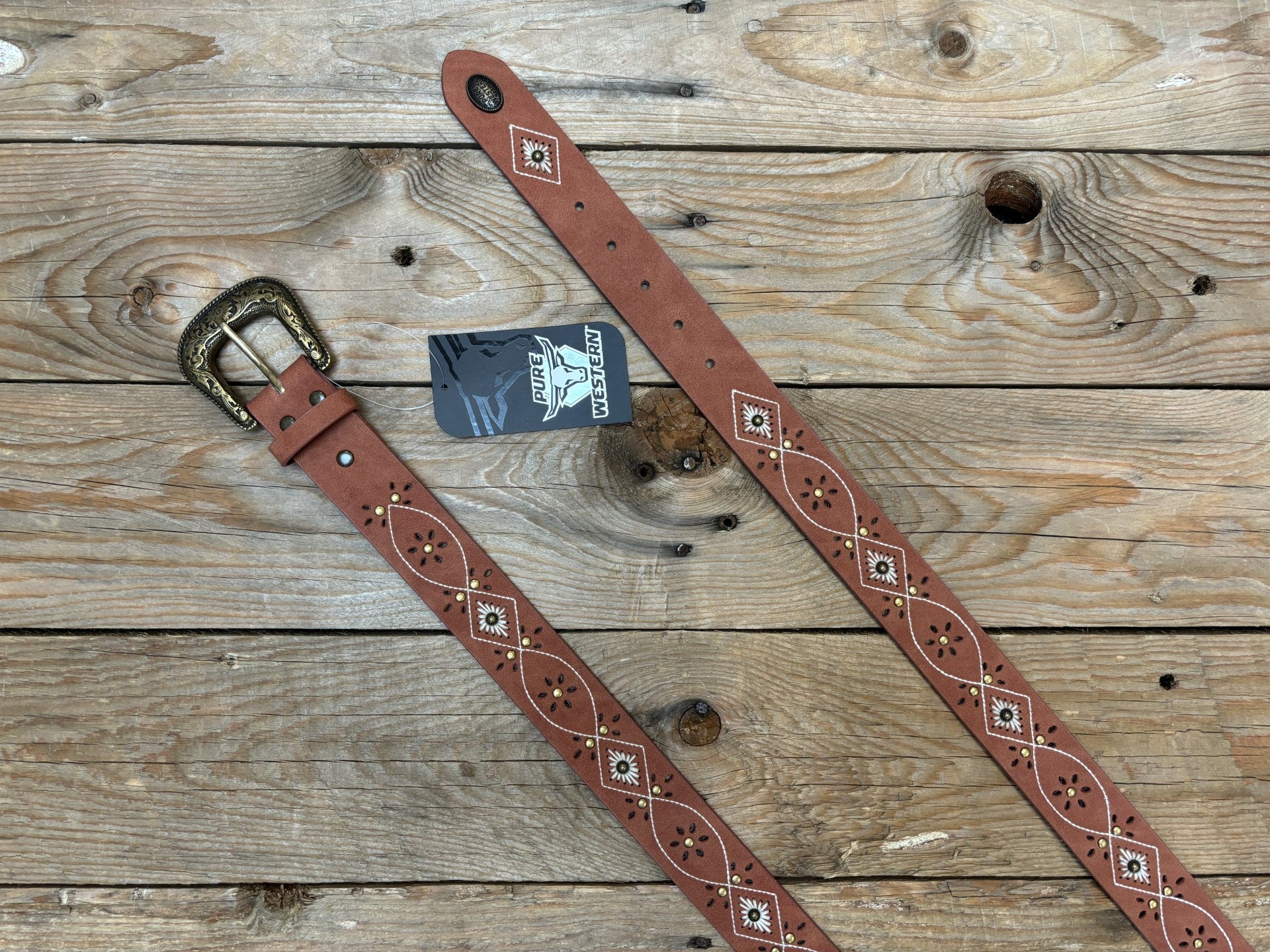 Womens Pure Western Lauren Belt - Tan (7041897234509)
