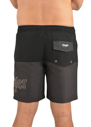 Mens Wrangler Macquarie Board Shorts - Black / Tan (6785443397709)