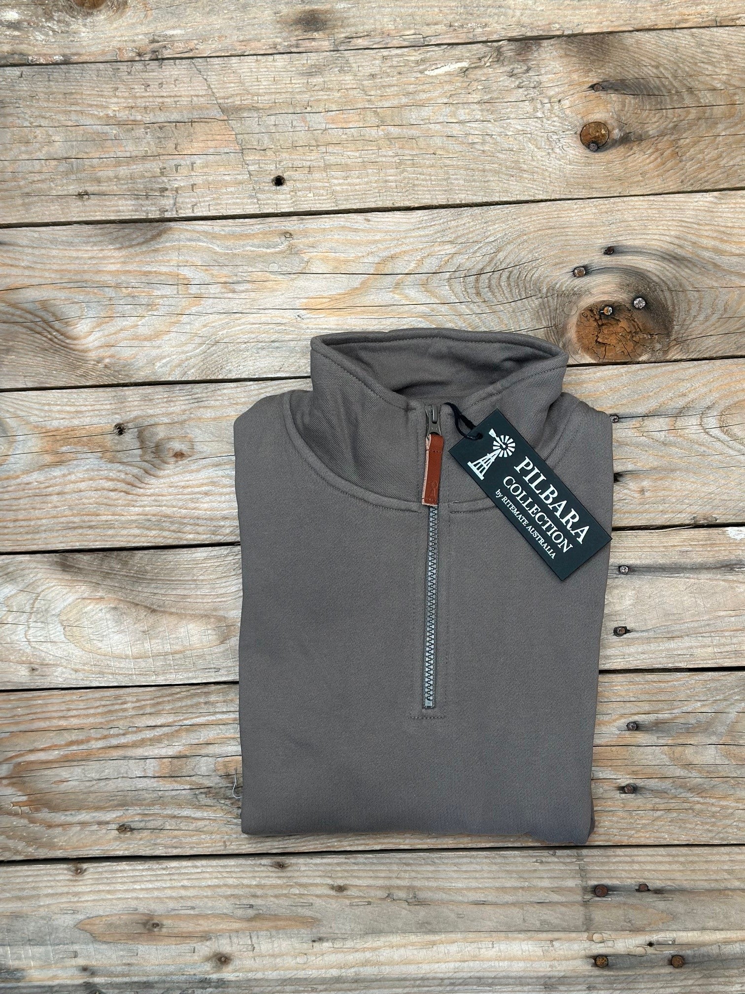 Mens Pilbara Classic Zipper Pullover - Hare (6857712074829)