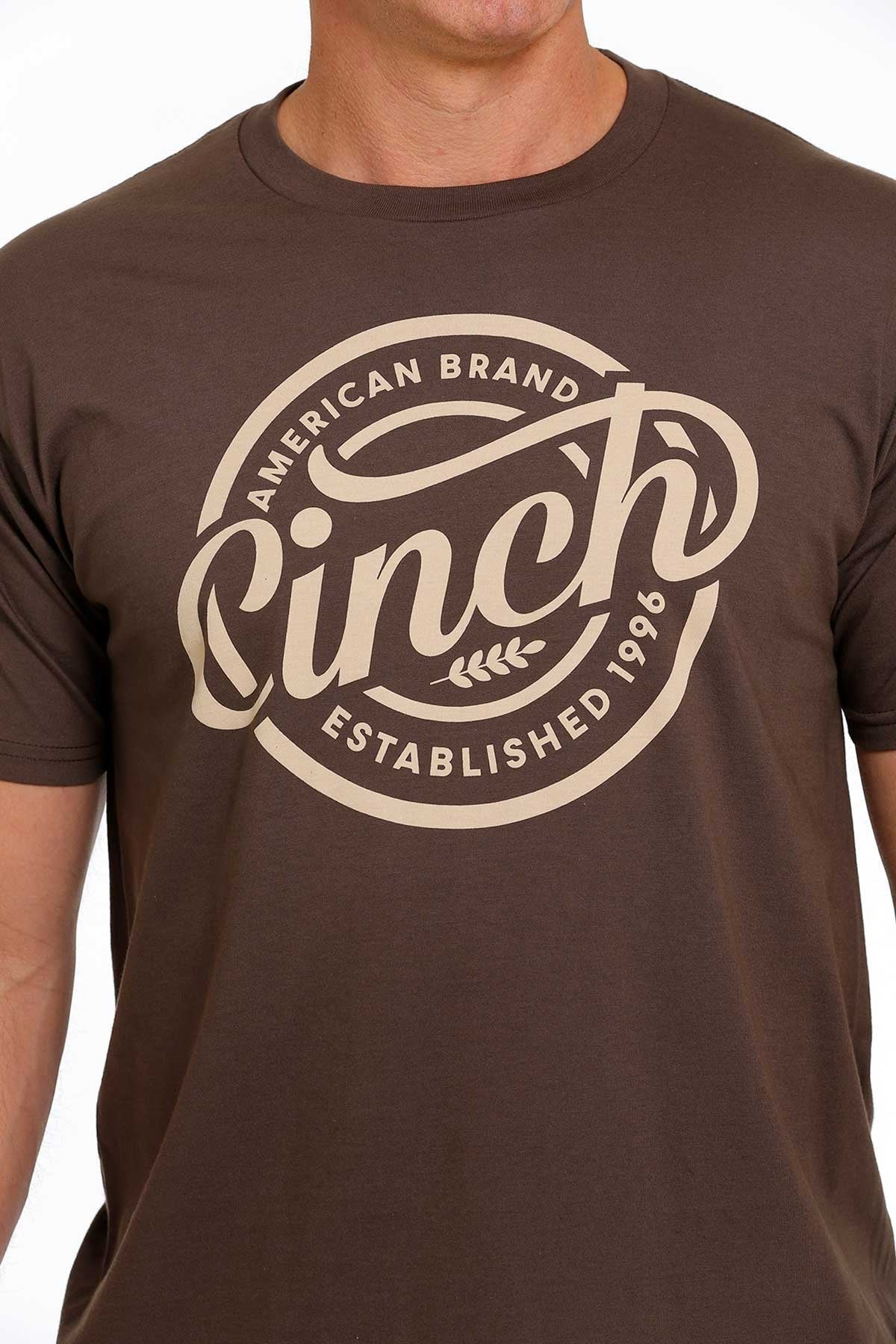 Mens Cinch American Brand Brown Tee Tshirt (6865334861901)