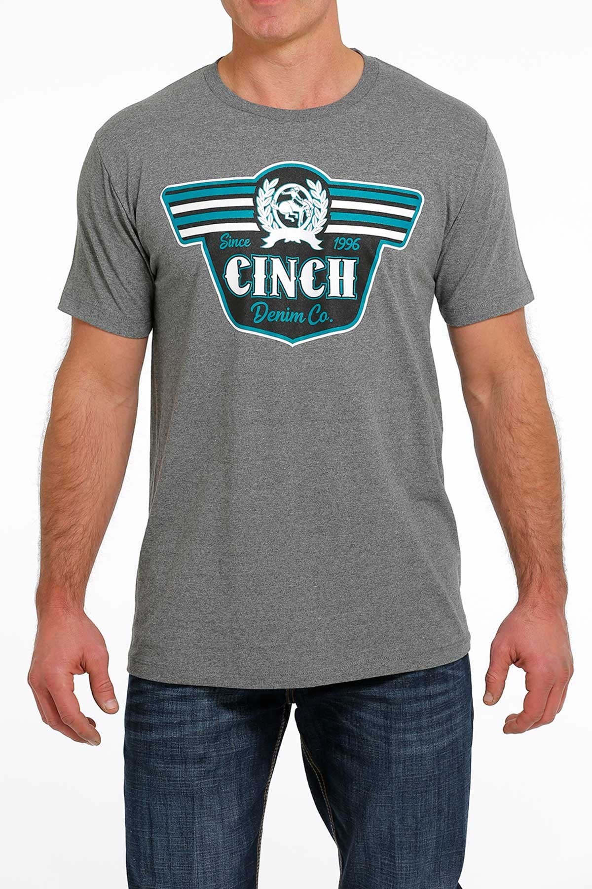 Mens Cinch Denim Co Tee Tshirt - Grey (6865334894669)