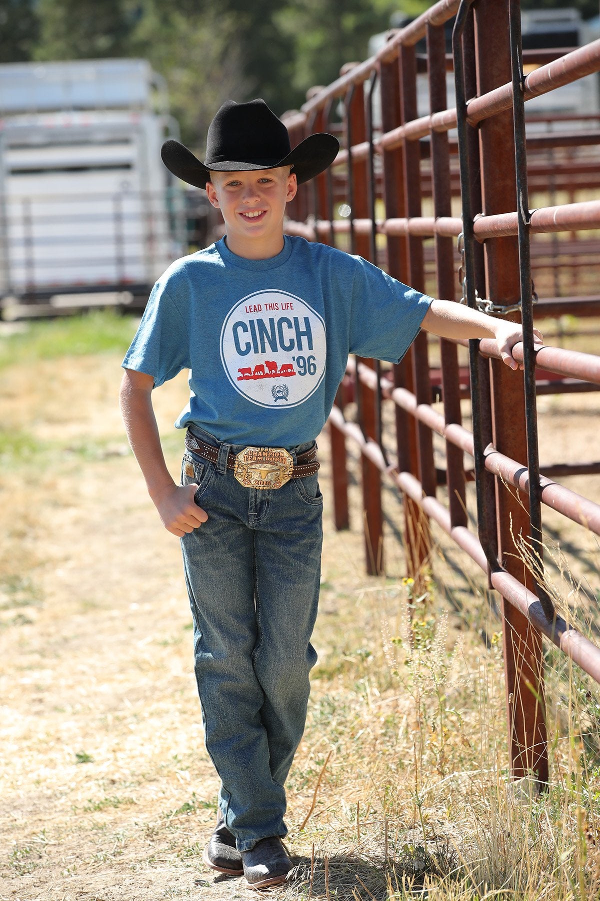 Boys Cinch Lead This Life Tee Tshirt - Blue (6913511489613)
