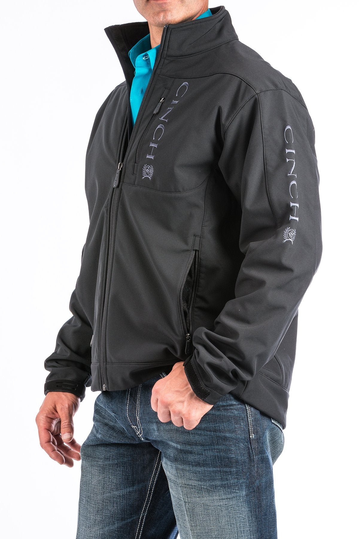 Mens Cinch Black Bonded Softshell Bena Jacket (6854559072333)