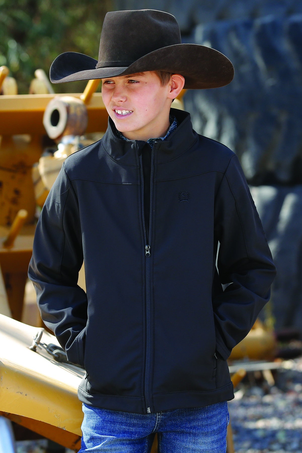 Boys Kids Cinch Bonded Jacket - Black (6924193792077)