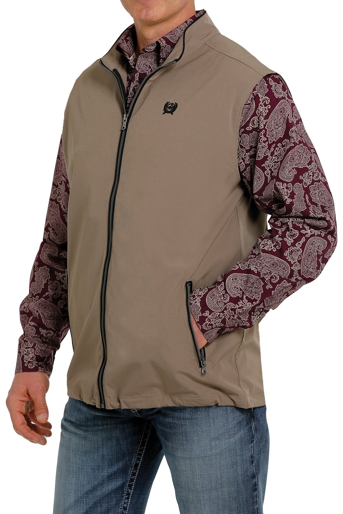 Mens Cinch Lightweight Vest - Khaki (6752379863117)