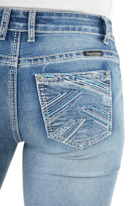 Womens Pure Western Criss Cross Relaxed Rider Jean - 36 Leg (6856391000141)