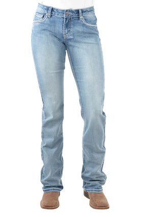 Womens Pure Western Criss Cross Relaxed Rider Jean - 36 Leg (6856391000141)