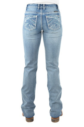Womens Pure Western Criss Cross Relaxed Rider Jean - 36 Leg (6856391000141)