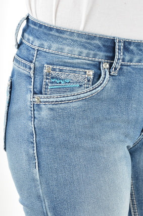 Womens Pure Western Criss Cross Relaxed Rider Jean - 36 Leg (6856391000141)