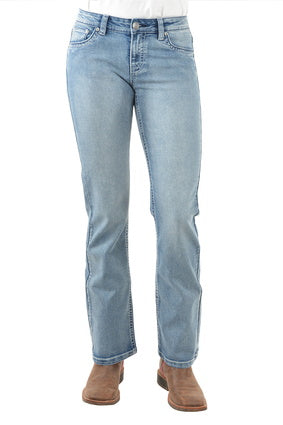 Womens Pure Western Steer Boot Cut Jean - 32 Leg Light Wash (6856391950413)