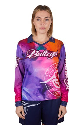 Womens Bullzye Reef Fishing Shirt - Pink / Navy (6912256671821)