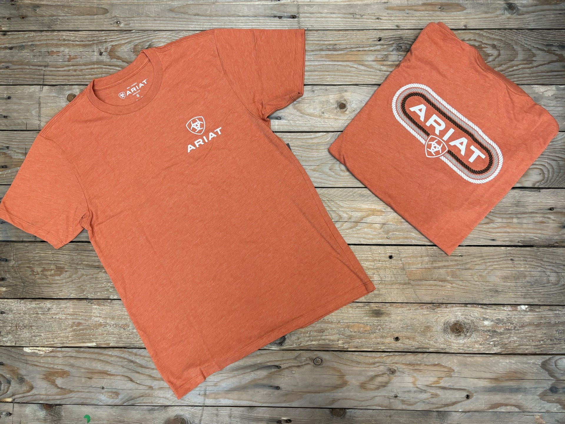 Mens Ariat Rope Lock up Tee - Adobe Heather (7011986473037)