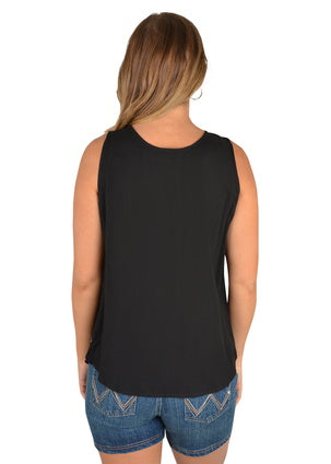 Womens Wrangler Rosalie Woven Tank - Black (6785440776269)
