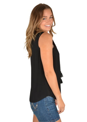 Womens Wrangler Rosalie Woven Tank - Black (6785440776269)