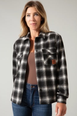 Womens Kimes Ranch Spokane Shirt Jacket - Black (6931572424781)