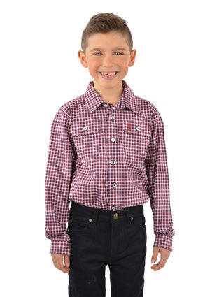 Boys Thomas Cook Hume Check Long Sleeve Shirt (6893148012621)