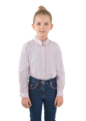 Girls Thomas Cook Collette Long Sleeve Shirt - Pink / White Strip (6913512734797)