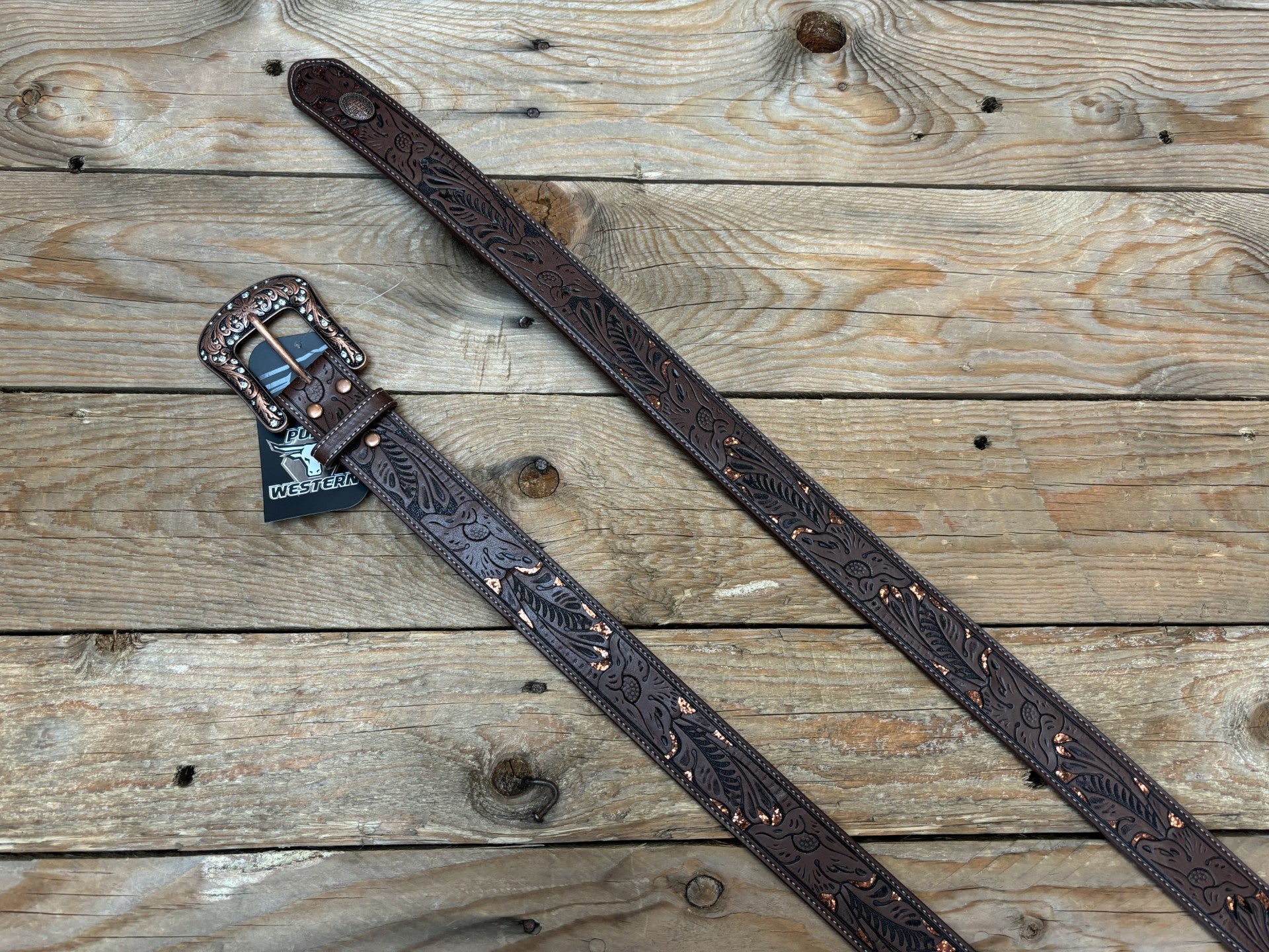 Womens Pure Western Willow Belt - Dark Tan (7041897496653)