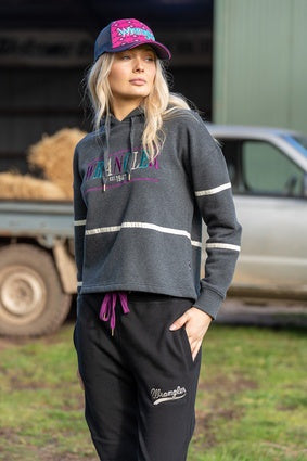 Womens Wrangler Cathie Pullover Hoodie - Charcoal (7025729994829)