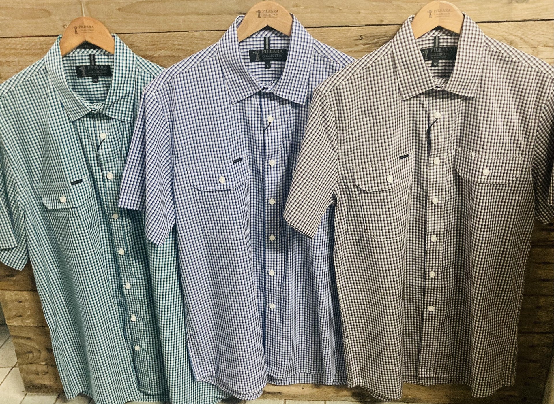 Mens Pilbara Y/D Check, 2 Pocket, Short Sleeve Shirt (7416725864525)