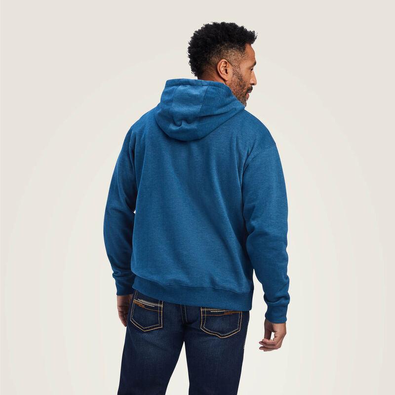 Mens Ariat Logo Hoodie - Poseidon Heather (7025714200653)