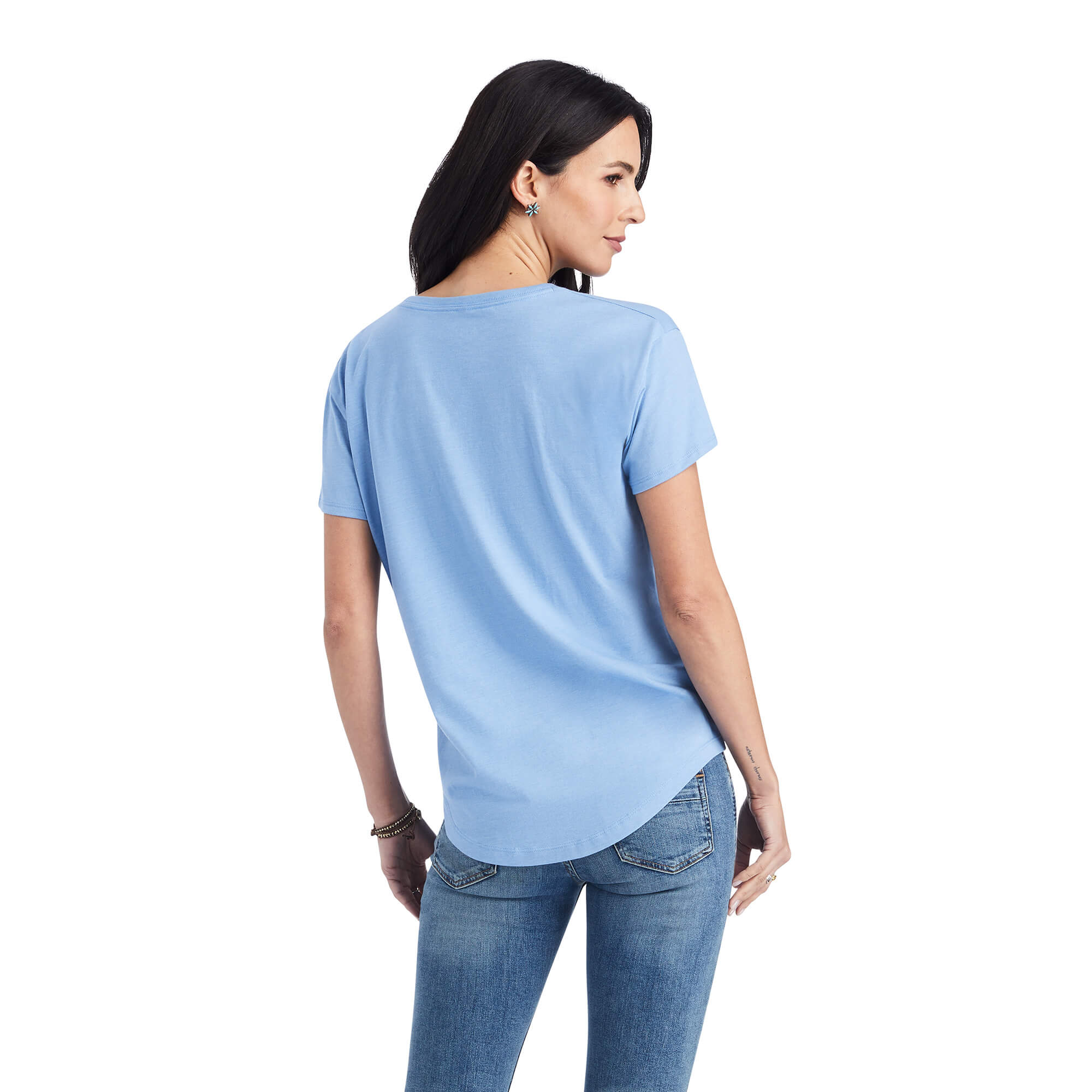 Womens Ariat Sunset Arc Tee Tshirt - Ocean Blue (6856373764173)