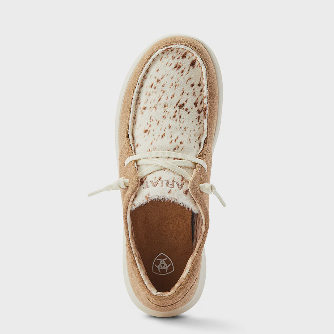 Womens Ariat Hilo Slip on Shoe - Walnut / Spotted Hair on (7457252704333)