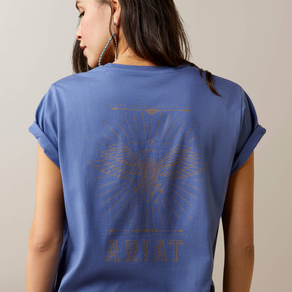 Womens Ariat Fly High Tee Tshirt - Coastal Fjord (6947628744781)