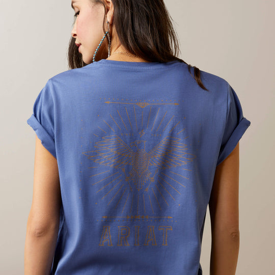 Womens Ariat Fly High Tee Tshirt - Coastal Fjord (6947628744781)