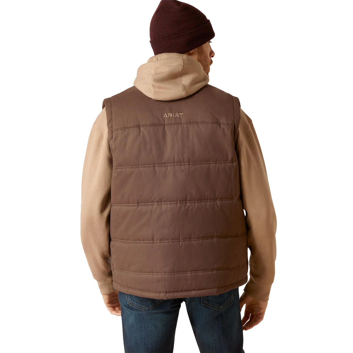 Mens Ariat Grizzly Canvas Insulated Vest - Bracken (7025712726093)