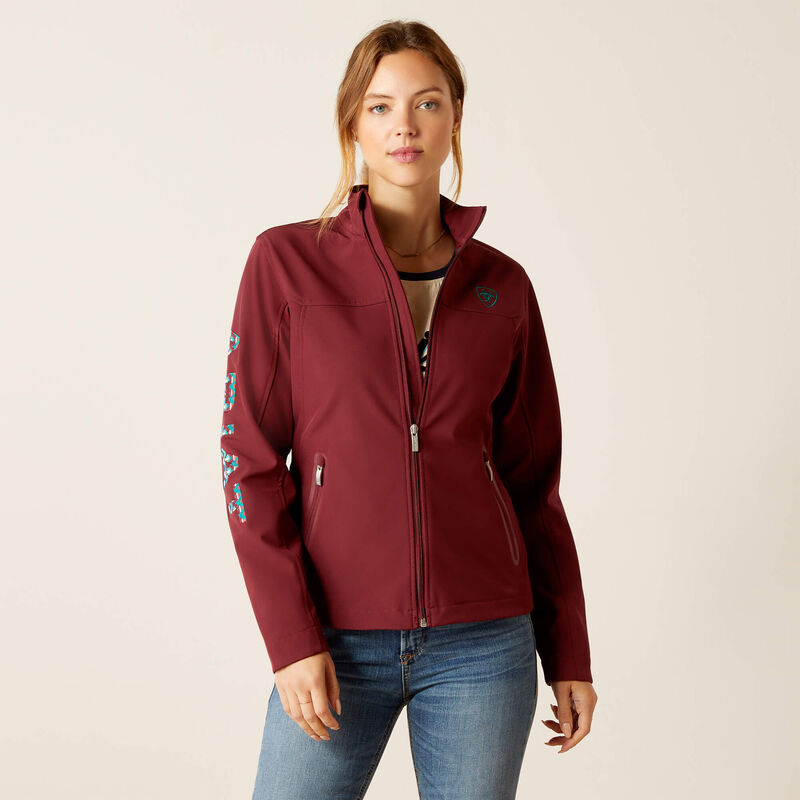 Womens Ariat New Team Softshell Jacket - Tawny Port / Baja (7025714167885)