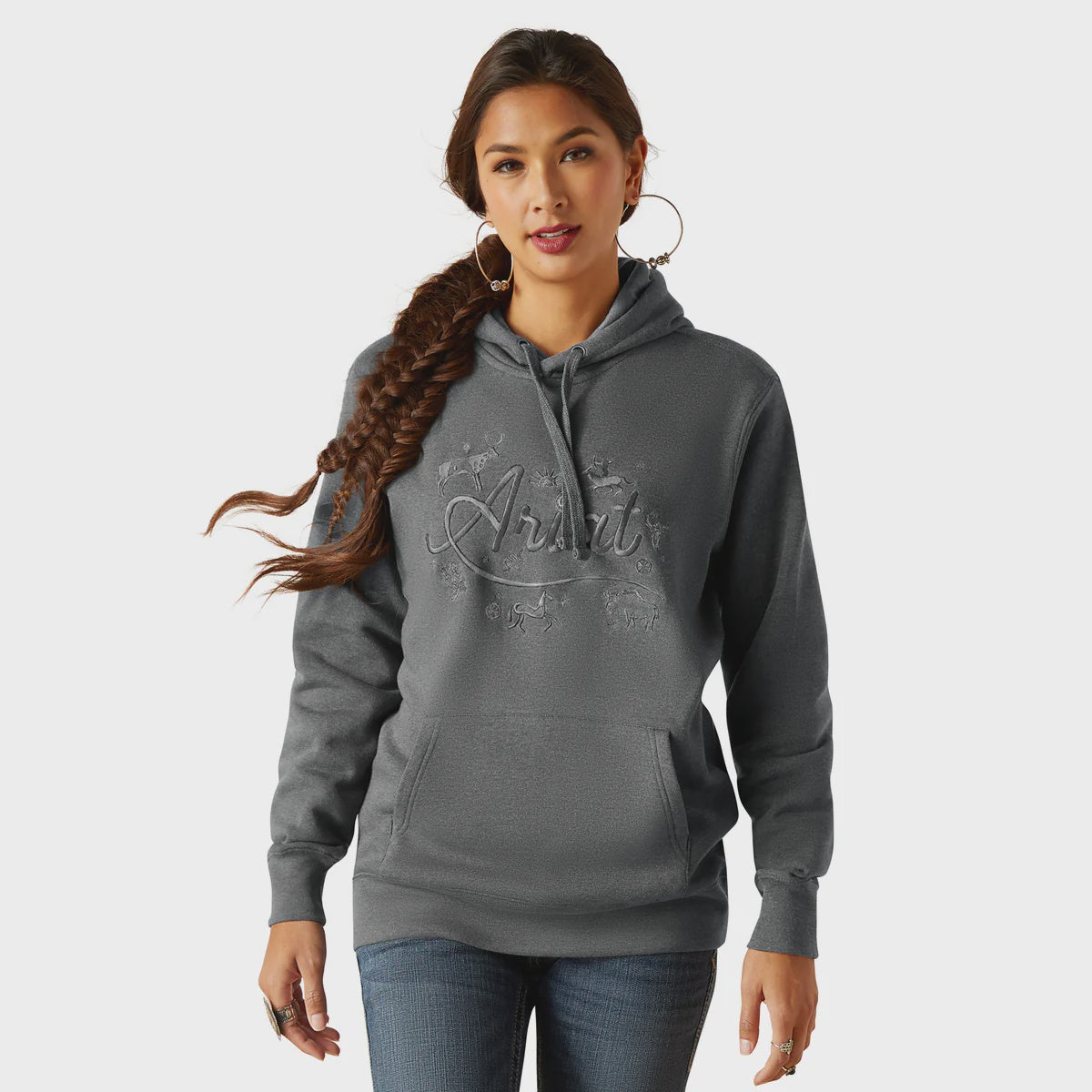 Womens Ariat Stories Hoodie - Charcoal Heather (7227024277581)