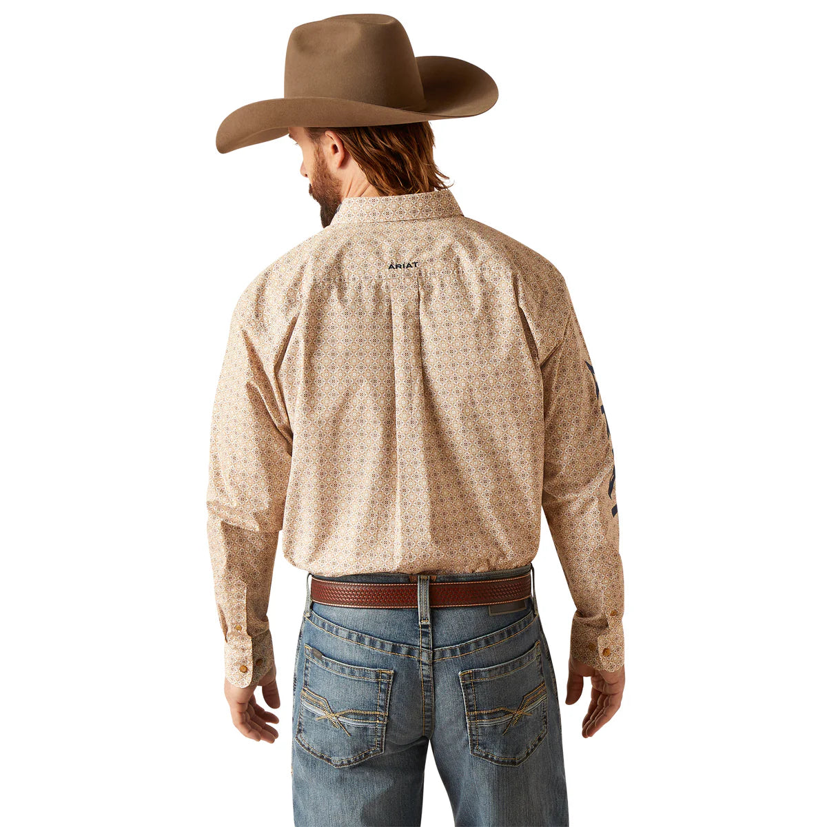 Mens Ariat Team Conrad LS Shirt - White (7225634586701)