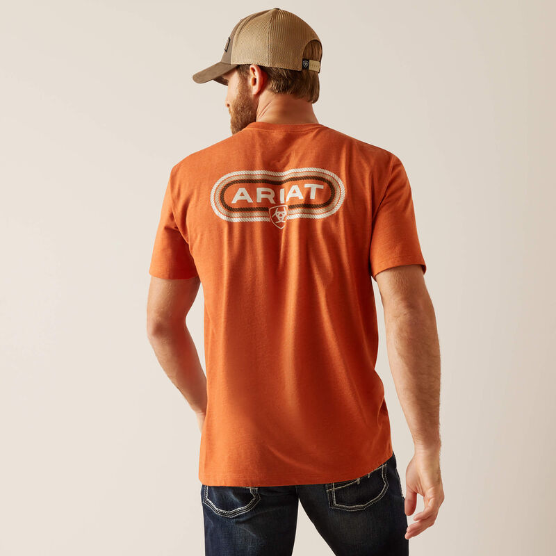 Mens Ariat Rope Lock up Tee - Adobe Heather (7011986473037)