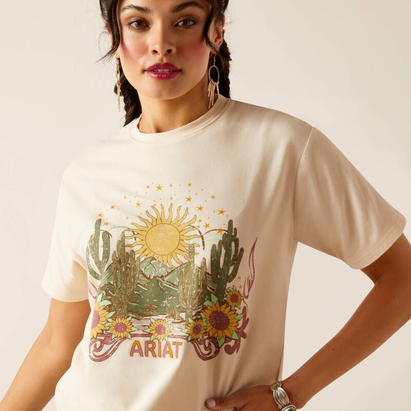 Womens Ariat Desert Dreaming Tee Tshirt - Natural (7348474150989)