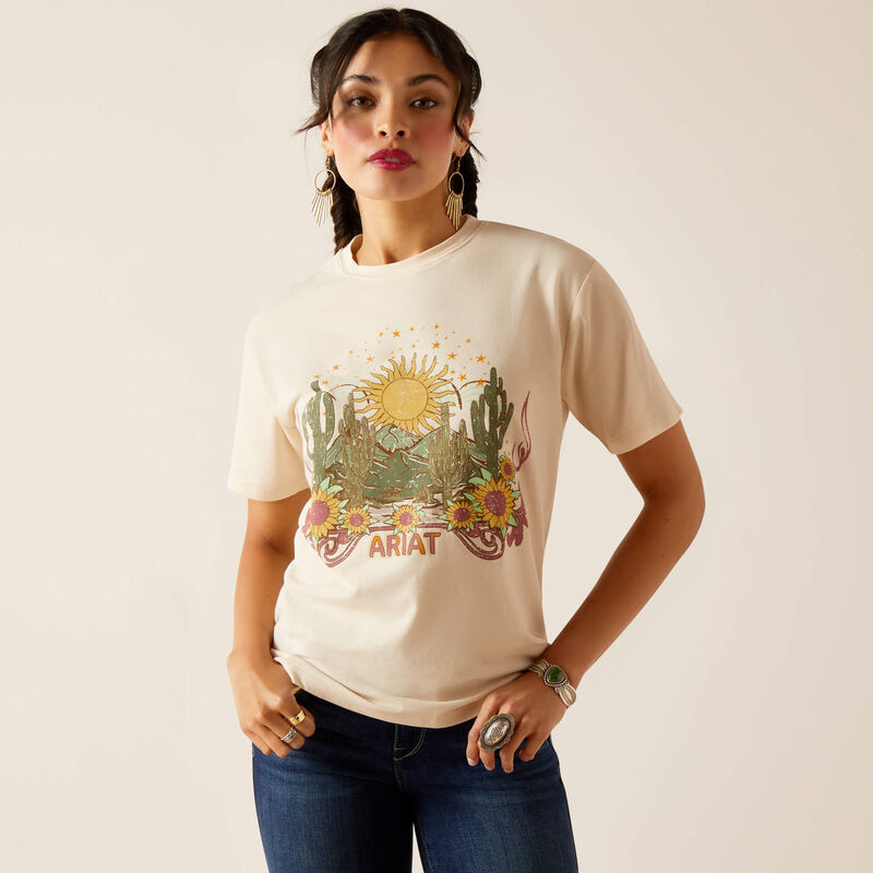 Womens Ariat Desert Dreaming Tee Tshirt - Natural (7348474150989)