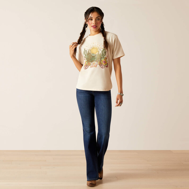 Womens Ariat Desert Dreaming Tee Tshirt - Natural (7348474150989)