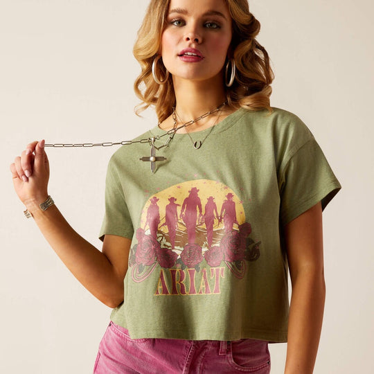 Womens Ariat Charlie Tee Tshirt - Sage (7348474085453)