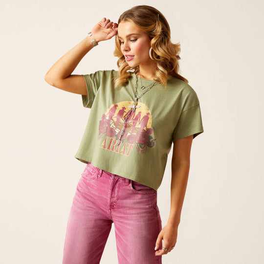 Womens Ariat Charlie Tee Tshirt - Sage (7348474085453)