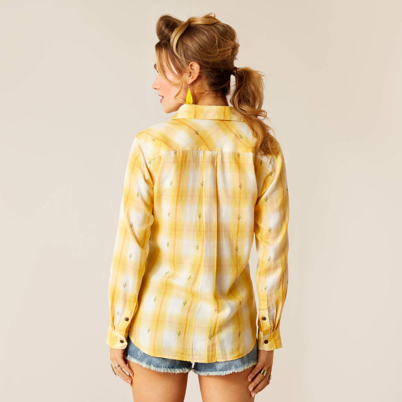 Womens Ariat REAL Billie Jean LS Shirt - Cactus Plaid (7362428239949)