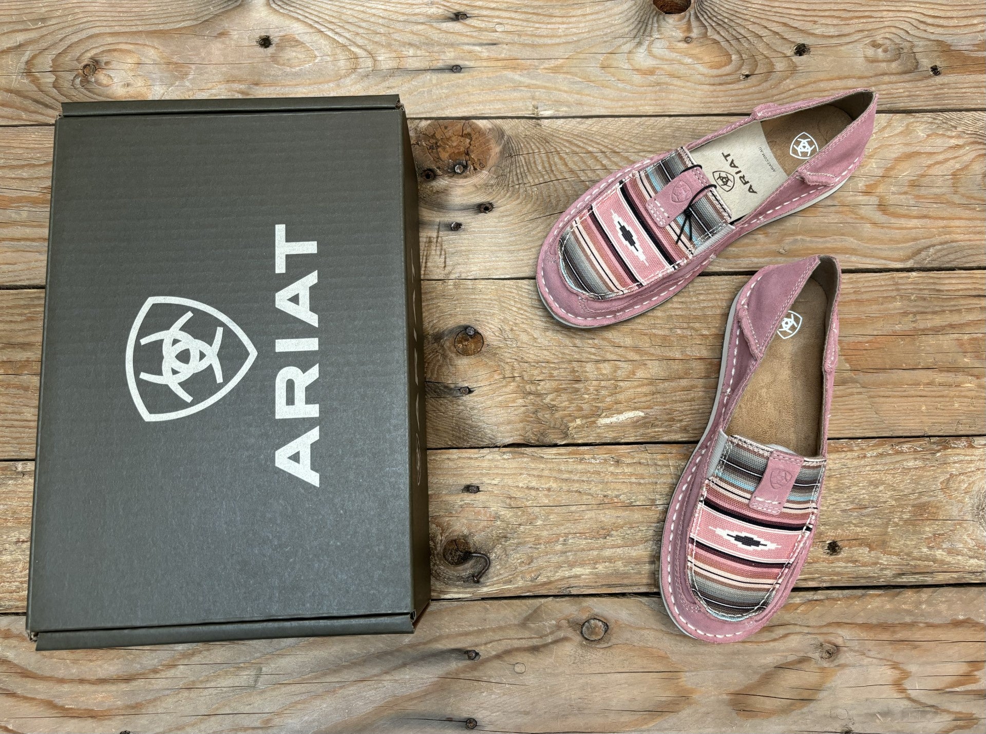 Womens Ariat Cruiser Slip on Shoe - Azalea Suede / Baby Pink Serape (7112480292941)