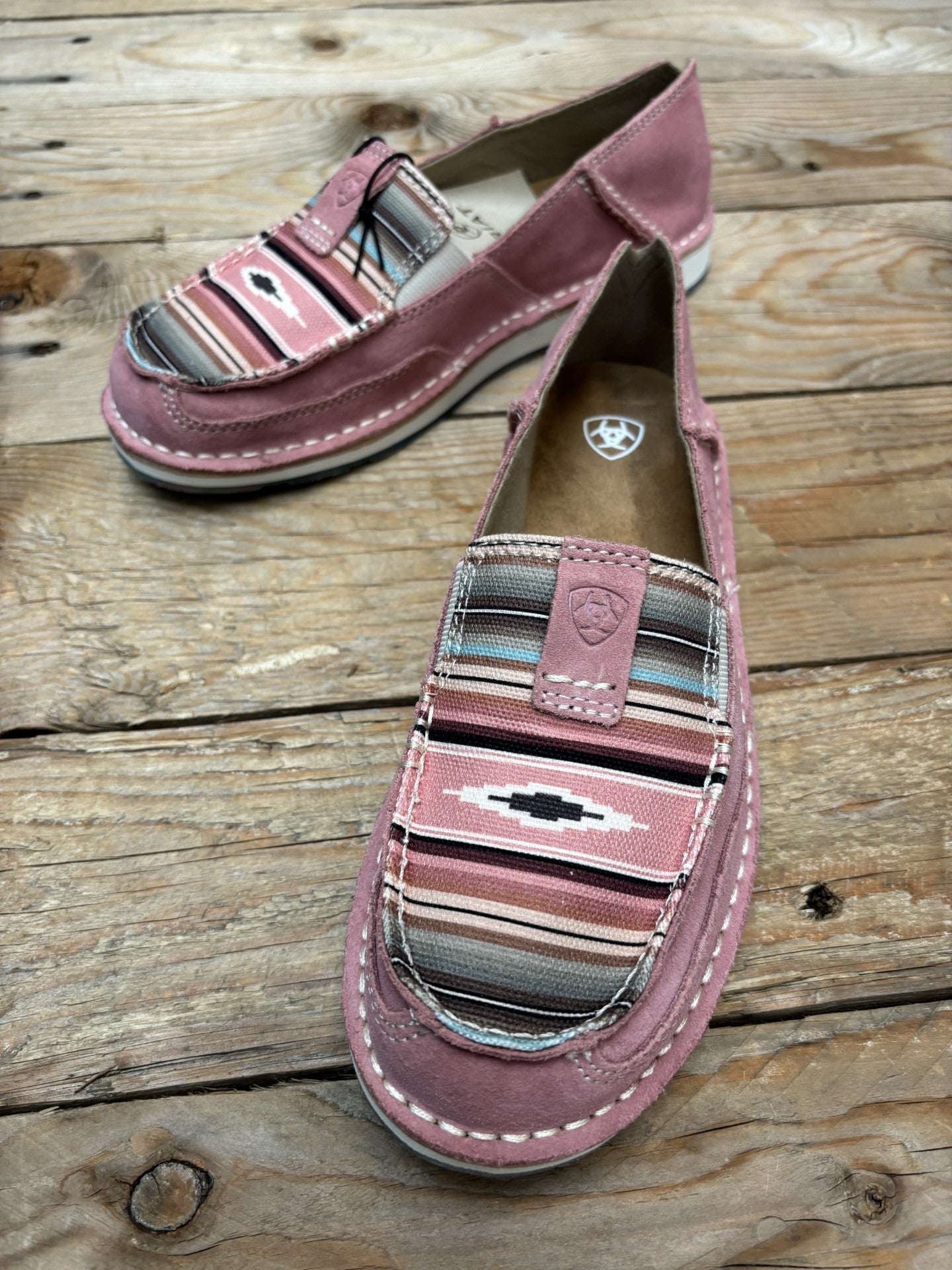 Womens Ariat Cruiser Slip on Shoe - Azalea Suede / Baby Pink Serape (7112480292941)
