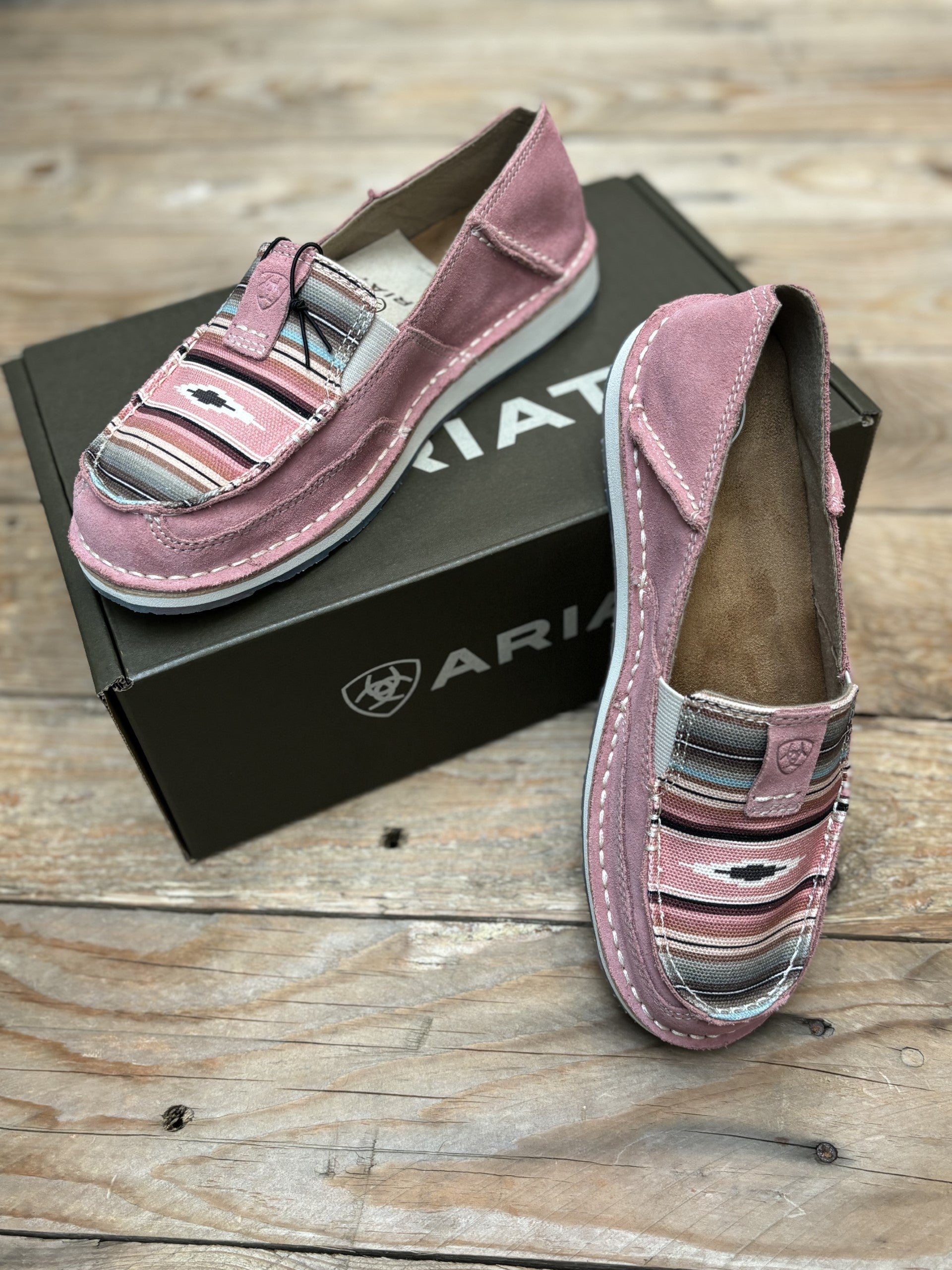 Womens Ariat Cruiser Slip on Shoe - Azalea Suede / Baby Pink Serape (7112480292941)