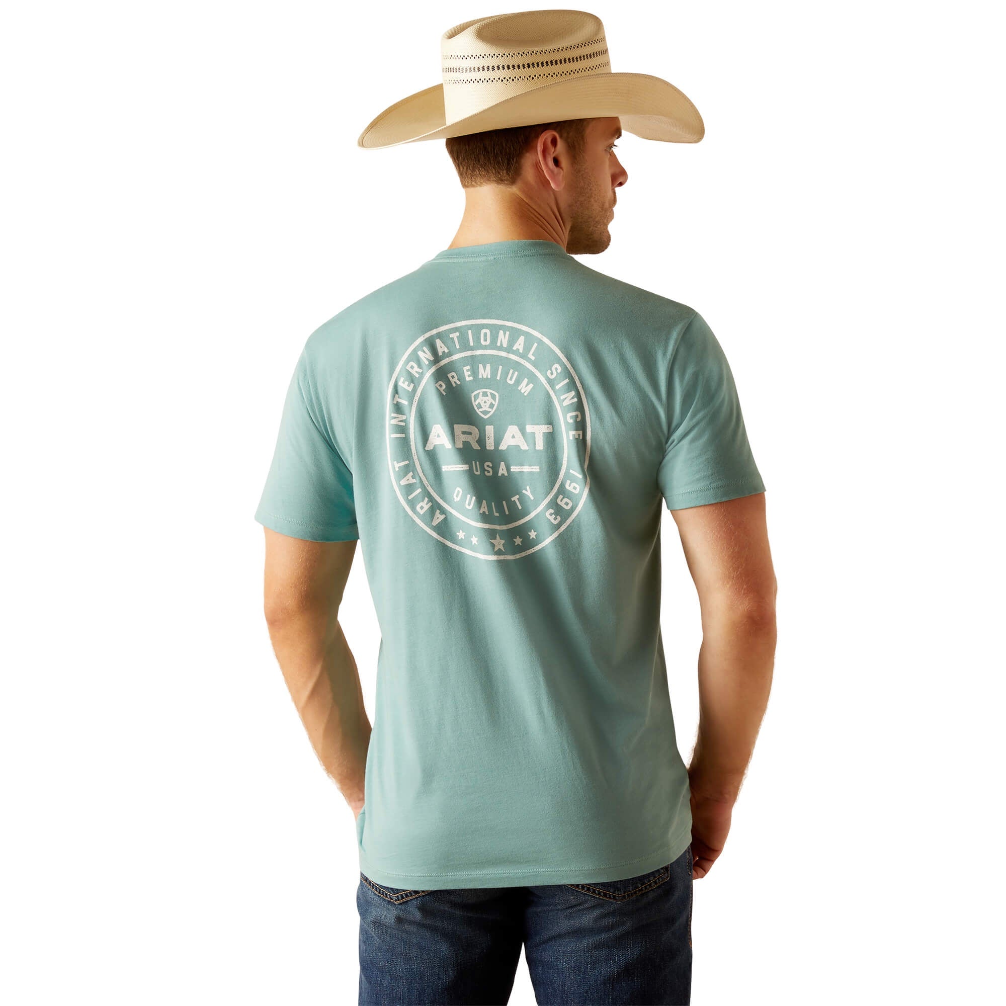 Mens Ariat Heritage Circle Tee Tshirt - Oil Blue (7348469629005)