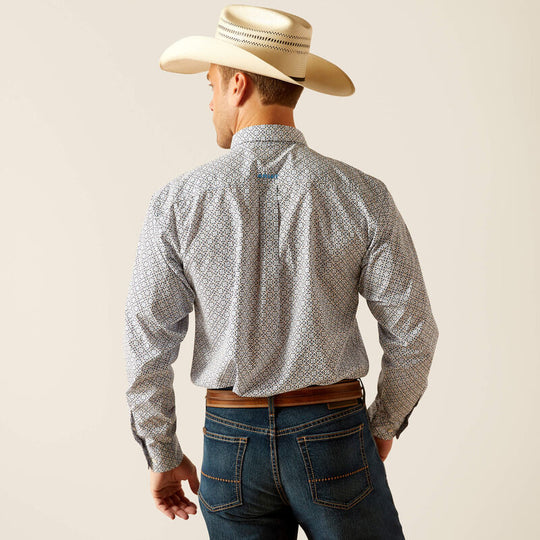 Mens Ariat Ronald LS Classic Fit Shirt - Blue (7382537240653)
