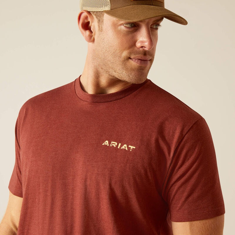 Mens Ariat Southwest Cacti Tee Tshirt - Rusty Heather (7340150030413)