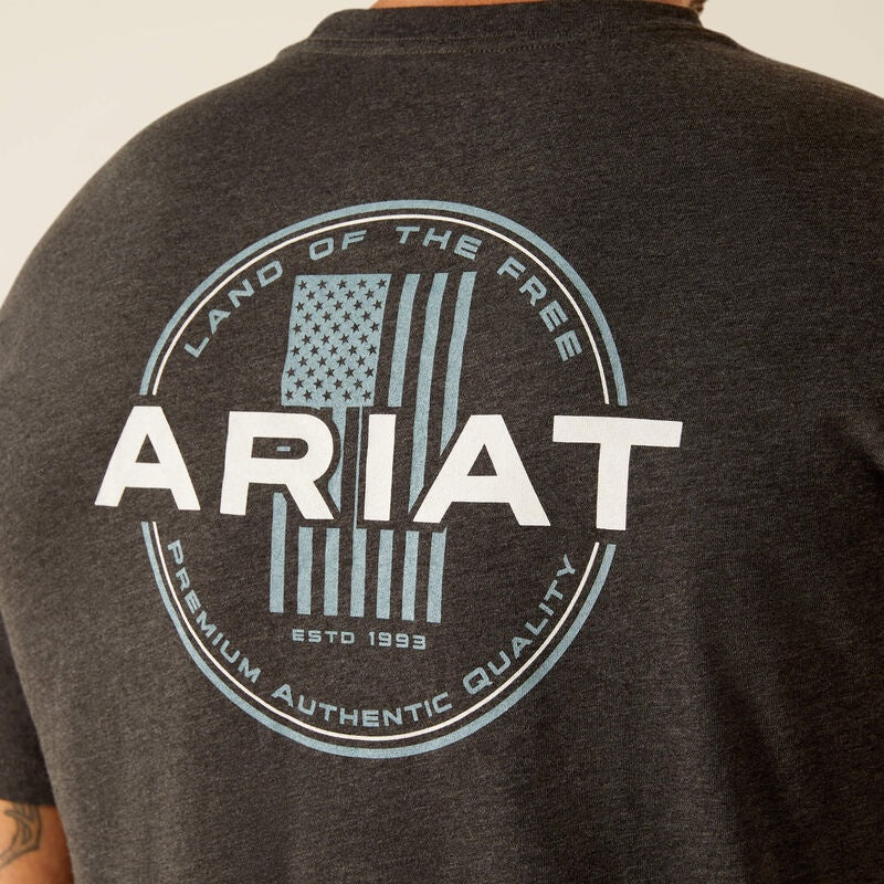 Mens Ariat Roundabout Tee Tshirt - Charcoal Heather (7340150095949)