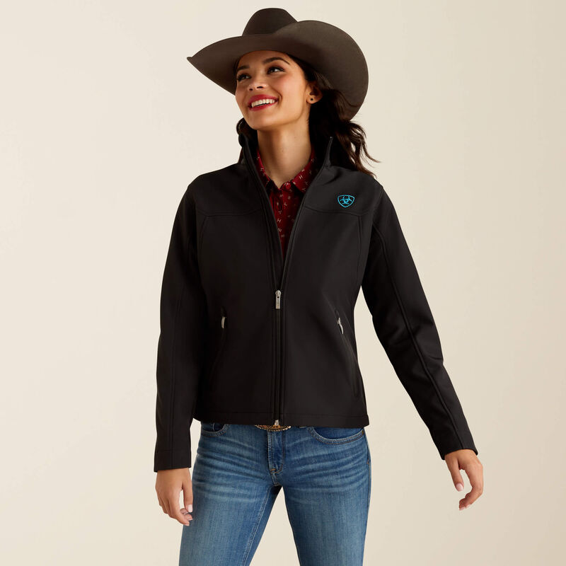 Womens Ariat New Team Softshell Jacket - Black / Serrano (7472652222541)